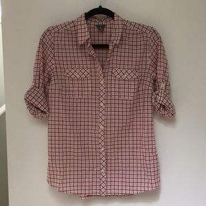 Red and White Plaid Flannel by Eddie Bauer